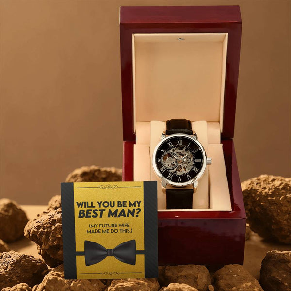 Will You Be My Best Man | Men's Openwork Watch