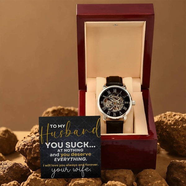 To My Husband | Men's Openwork Watch