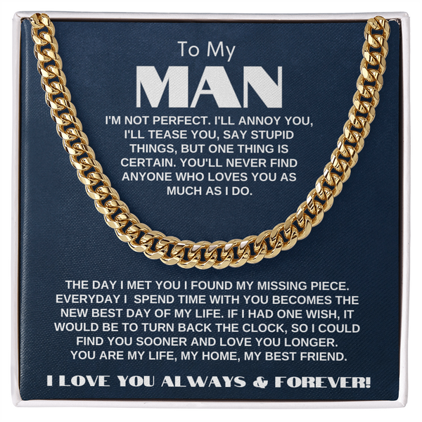 To My Man | My Missing Piece | Cuban Link Chain Gift