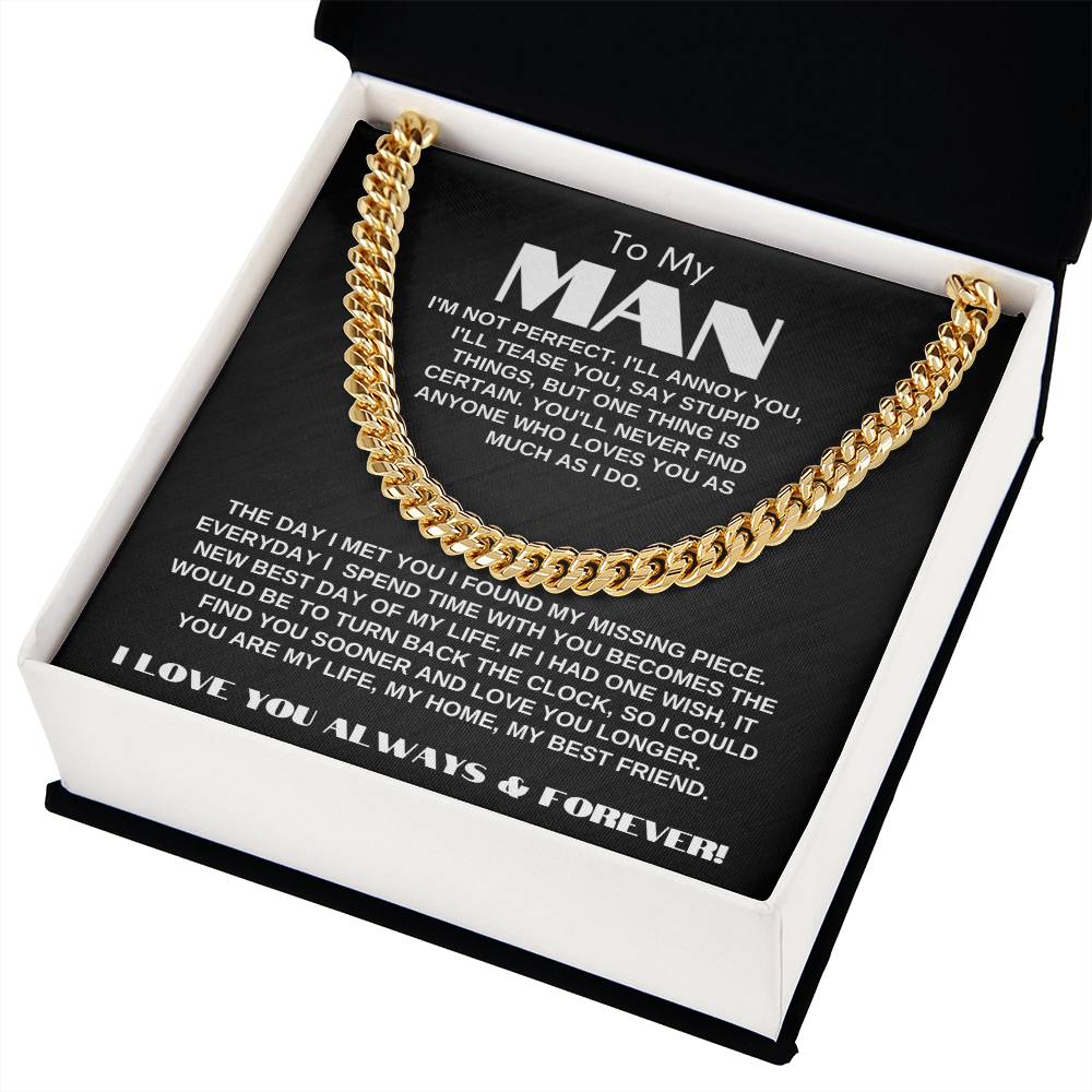 To My Man | My Missing Piece | Cuban Link Chain Gift