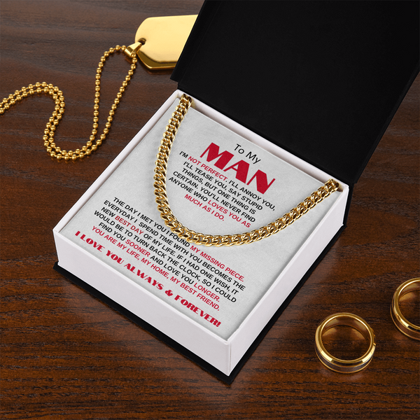 To My Man | My Missing Piece | Cuban Link Chain Gift