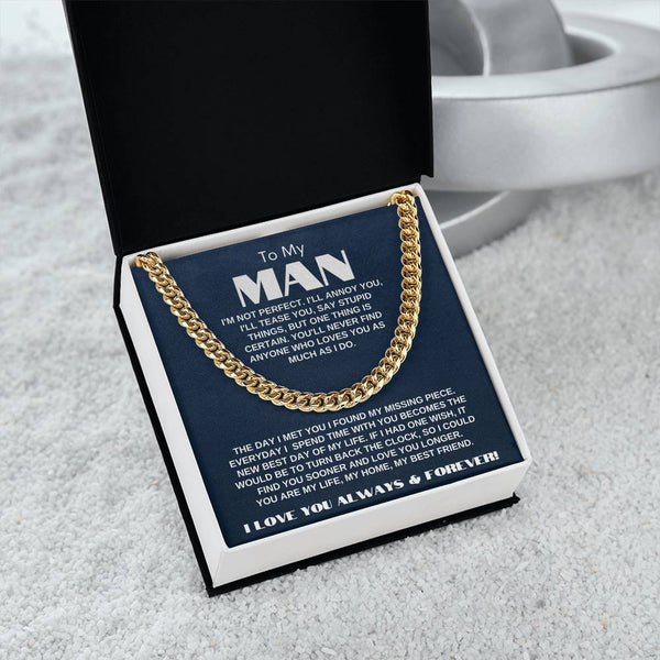 To My Man | My Missing Piece | Cuban Link Chain Gift