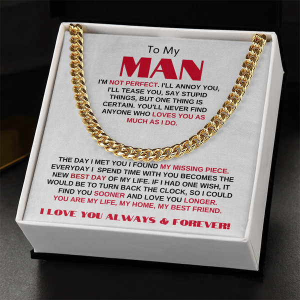 To My Man | My Missing Piece | Cuban Link Chain Gift