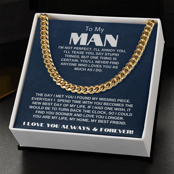 To My Man | My Missing Piece | Cuban Link Chain Gift