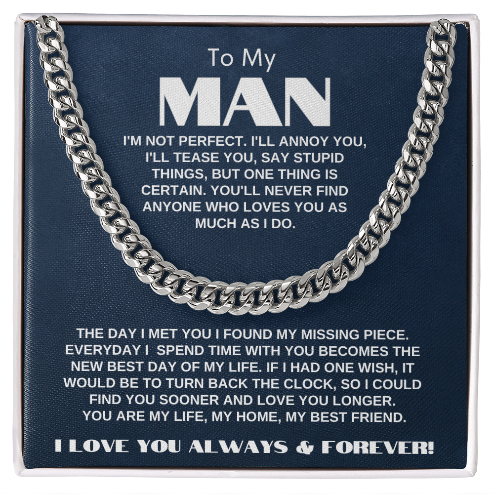 To My Man | My Missing Piece | Cuban Link Chain Gift