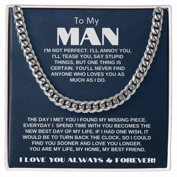 To My Man | My Missing Piece | Cuban Link Chain Gift