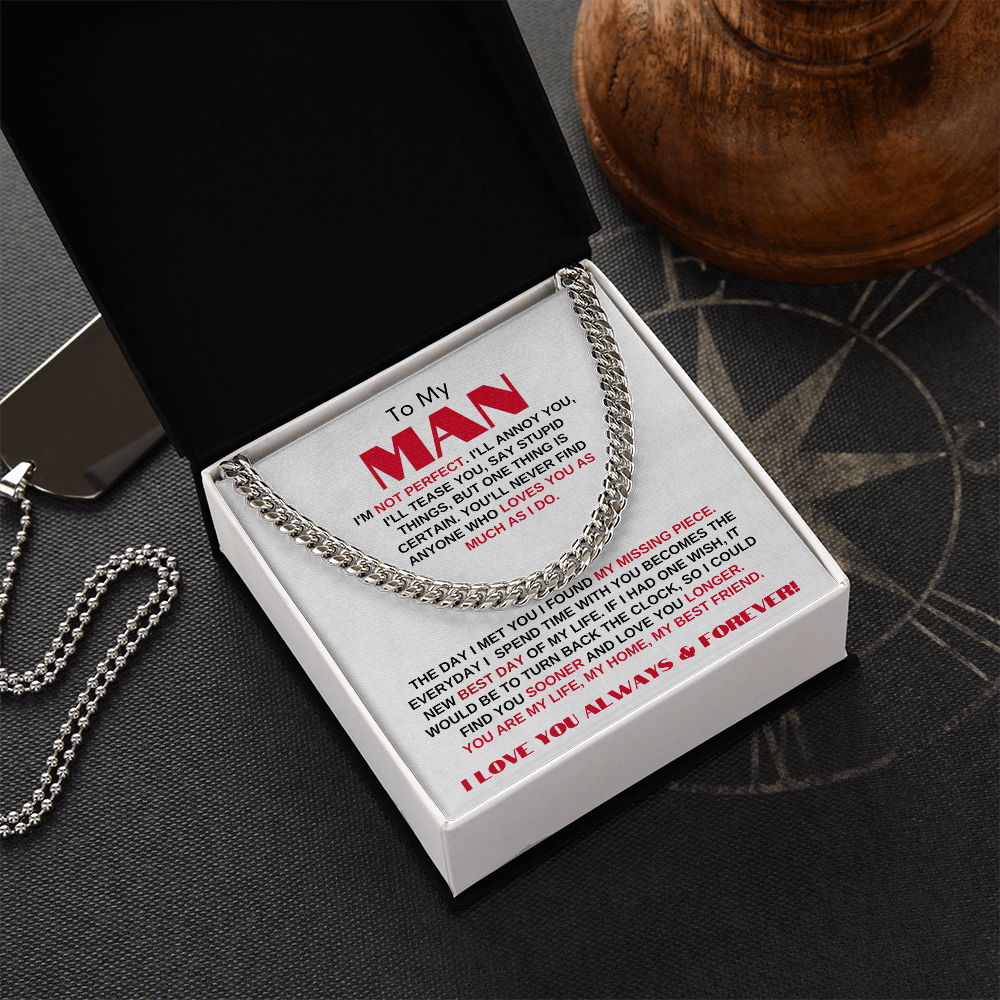 To My Man | My Missing Piece | Cuban Link Chain Gift