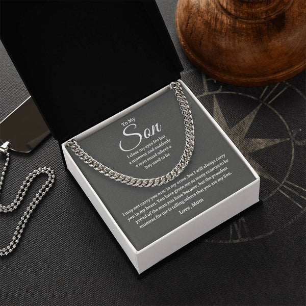 To My Son | Proudest Moment | Cuban Link Chain - G