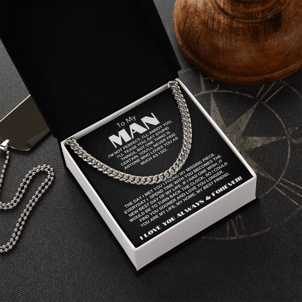 To My Man | My Missing Piece | Cuban Link Chain Gift