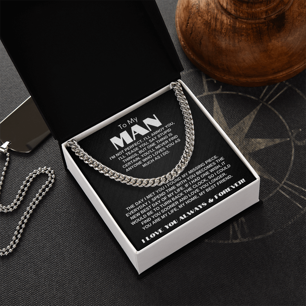To My Man | My Missing Piece | Cuban Link Chain Gift