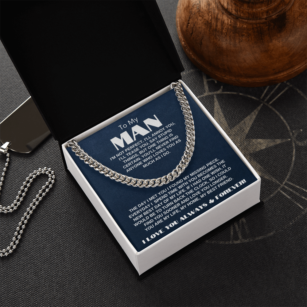 To My Man | My Missing Piece | Cuban Link Chain Gift