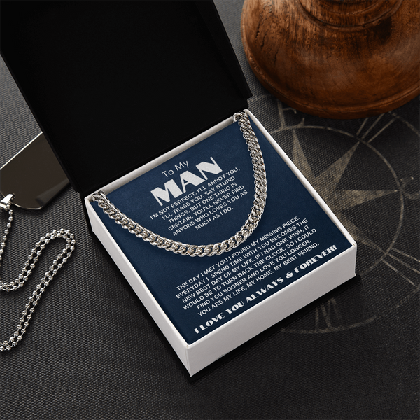 To My Man | My Missing Piece | Cuban Link Chain Gift