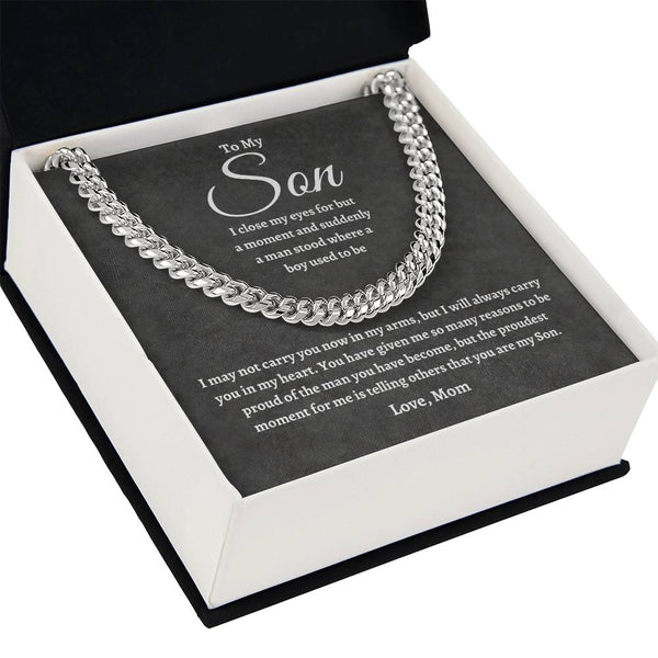 To My Son | Proudest Moment | Cuban Link Chain - C
