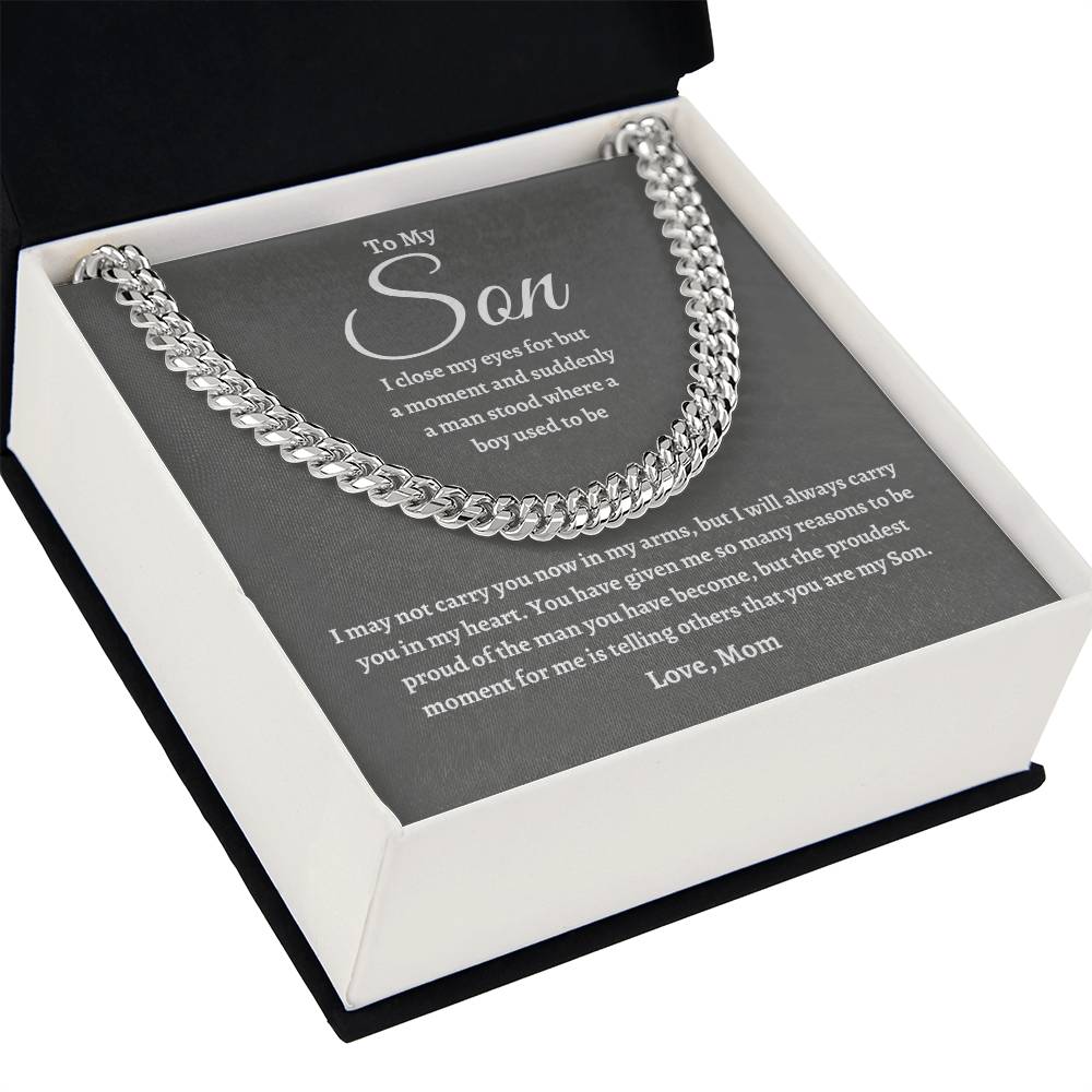 To My Son | Proudest Moment | Cuban Link Chain - G