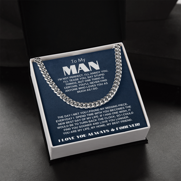To My Man | My Missing Piece | Cuban Link Chain Gift