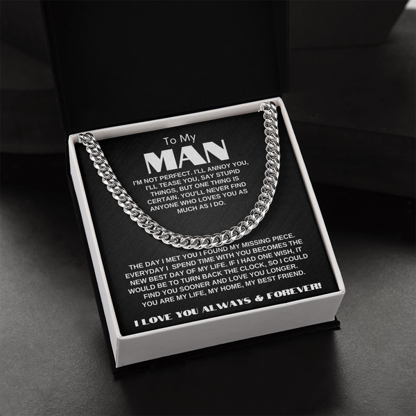To My Man | My Missing Piece | Cuban Link Chain Gift
