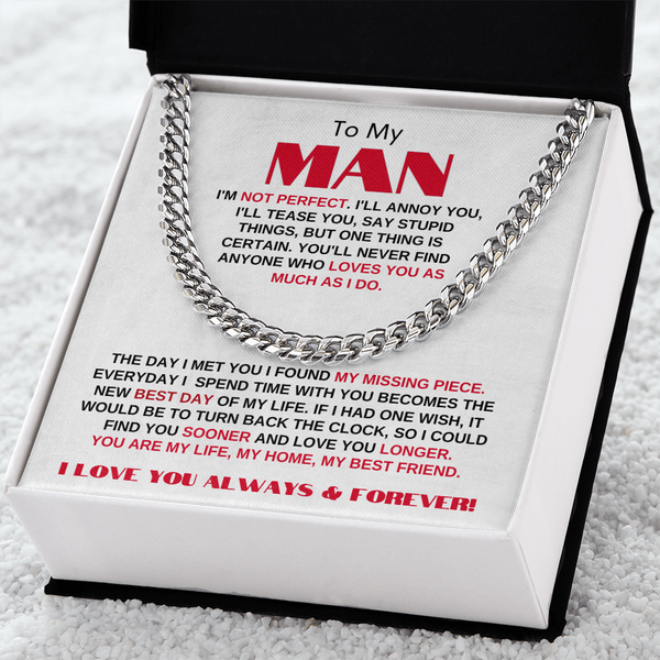 To My Man | My Missing Piece | Cuban Link Chain Gift