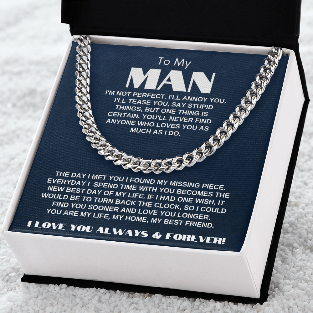 To My Man | My Missing Piece | Cuban Link Chain Gift