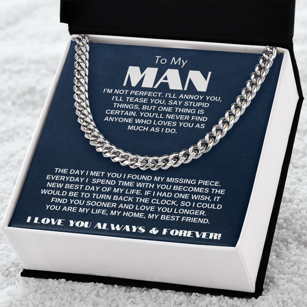 To My Man | My Missing Piece | Cuban Link Chain Gift