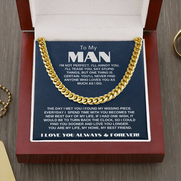 To My Man | My Missing Piece | Cuban Link Chain Gift