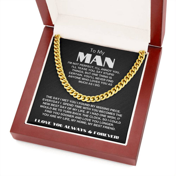 To My Man | My Missing Piece | Cuban Link Chain Gift