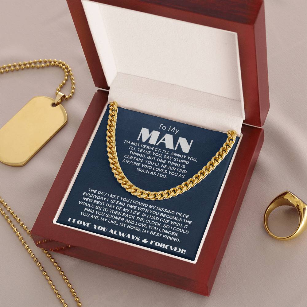 To My Man | My Missing Piece | Cuban Link Chain Gift