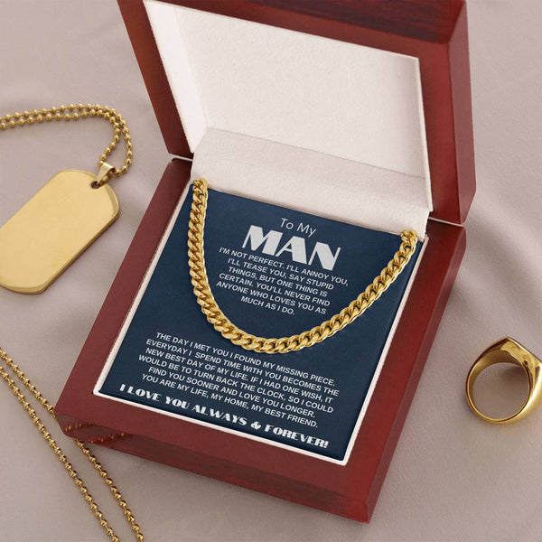 To My Man | My Missing Piece | Cuban Link Chain Gift