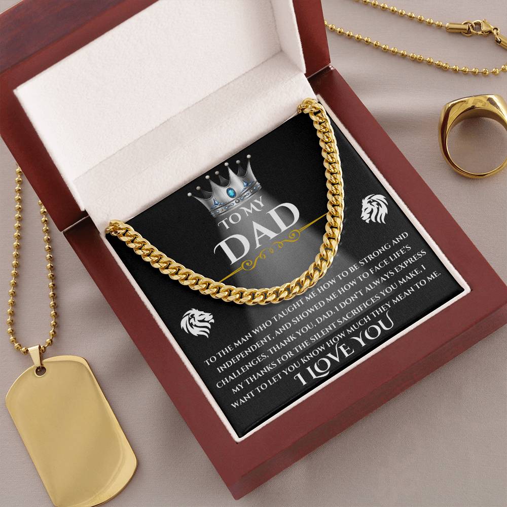 To My Dad | I Love You | Cuben Link Chain