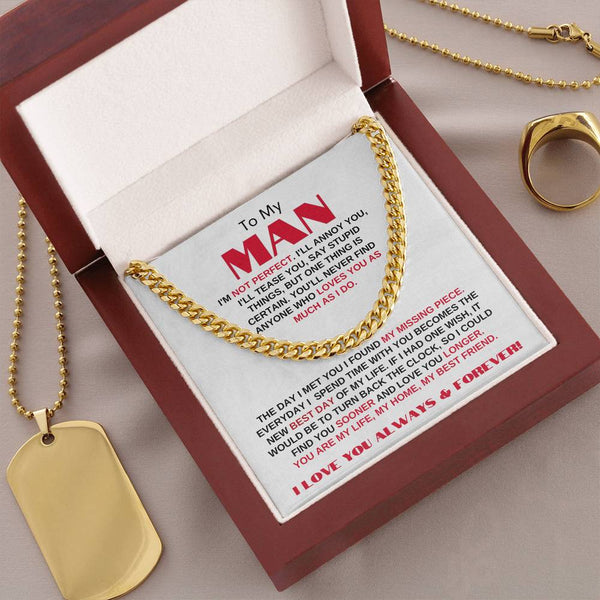 To My Man | My Missing Piece | Cuban Link Chain Gift