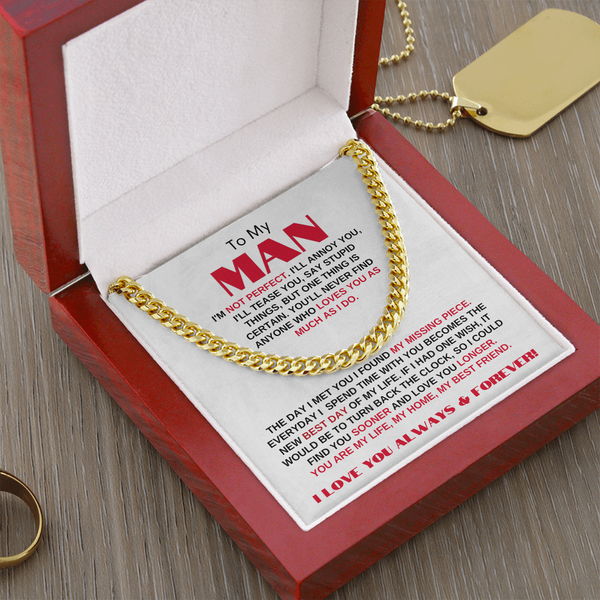 To My Man | My Missing Piece | Cuban Link Chain Gift