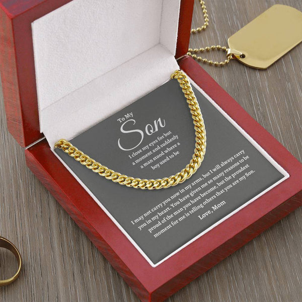 To My Son | Proudest Moment | Cuban Link Chain - G