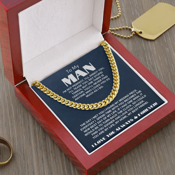 To My Man | My Missing Piece | Cuban Link Chain Gift