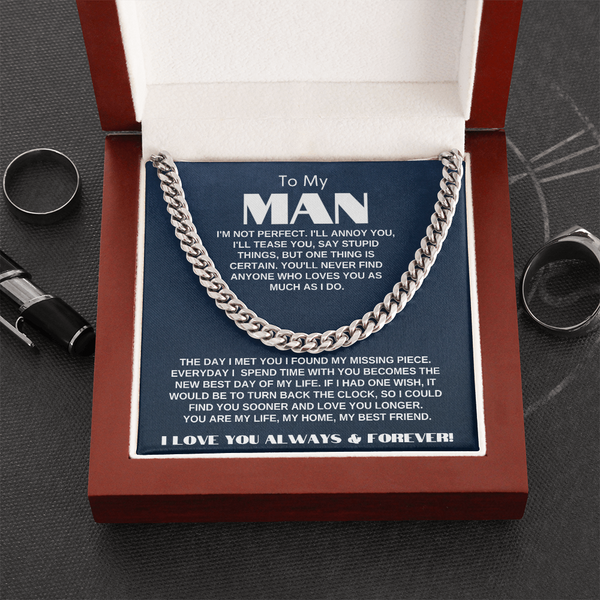 To My Man | My Missing Piece | Cuban Link Chain Gift