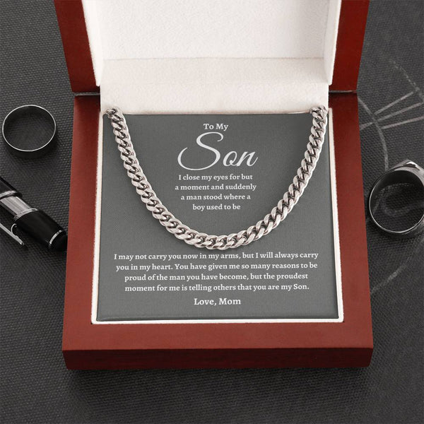 To My Son | Proudest Moment | Cuban Link Chain - G