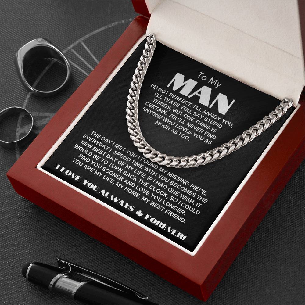 To My Man | My Missing Piece | Cuban Link Chain Gift