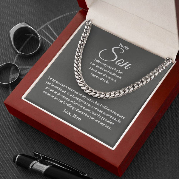 To My Son | Proudest Moment | Cuban Link Chain - G