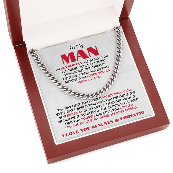 To My Man | My Missing Piece | Cuban Link Chain Gift