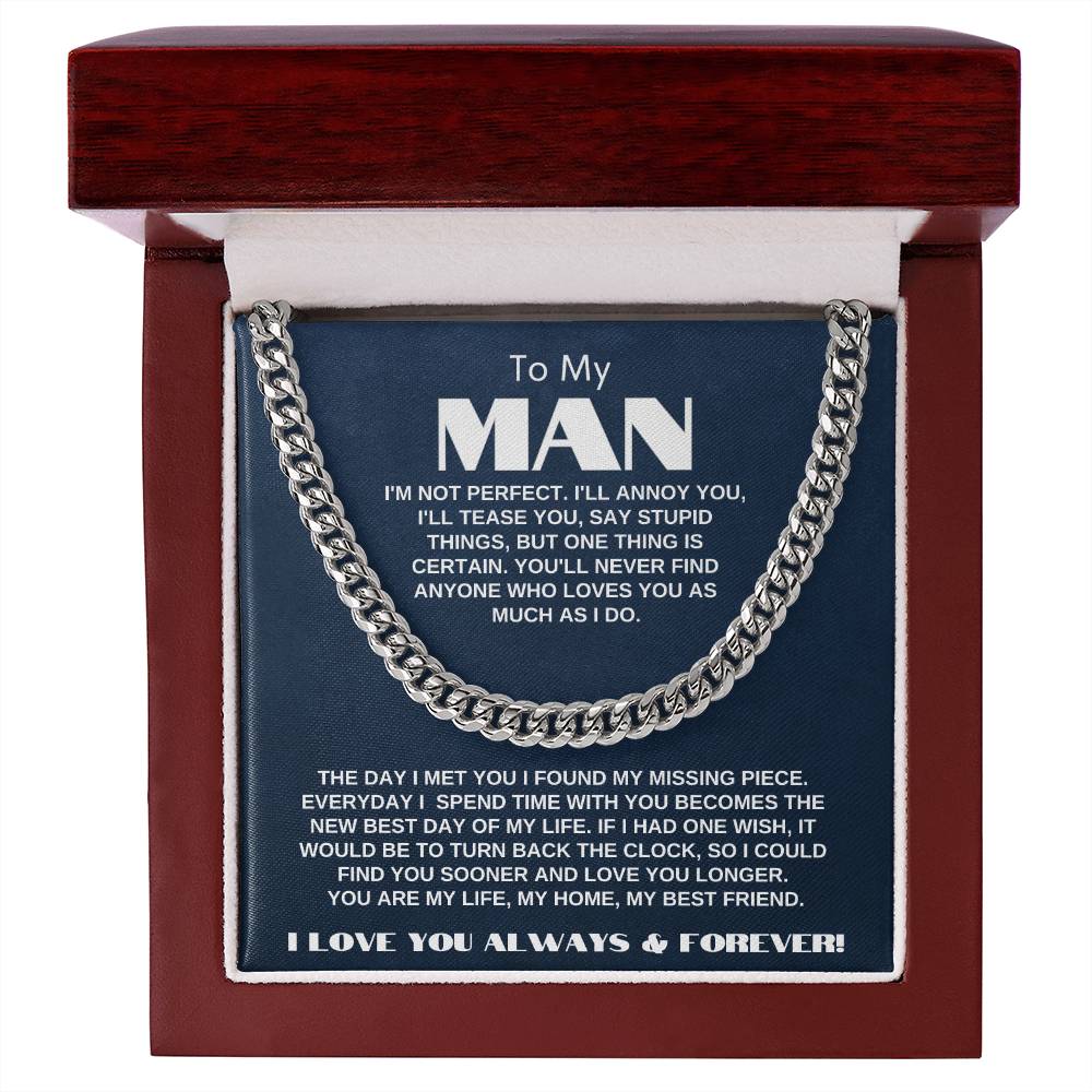 To My Man | My Missing Piece | Cuban Link Chain Gift