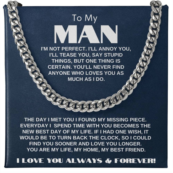 To My Man | My Missing Piece | Cuban Link Chain Gift