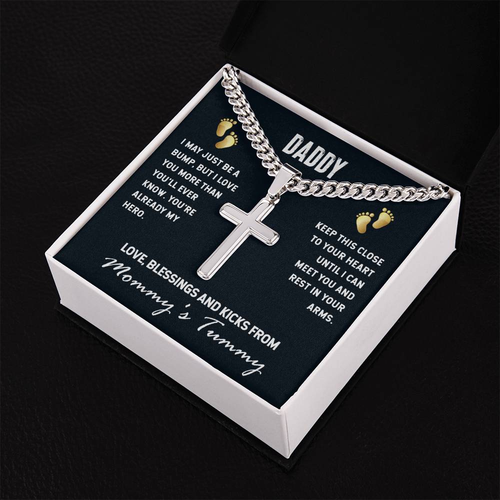 Daddy | Cuban Chain Cross Necklace | From Mommy Tummy