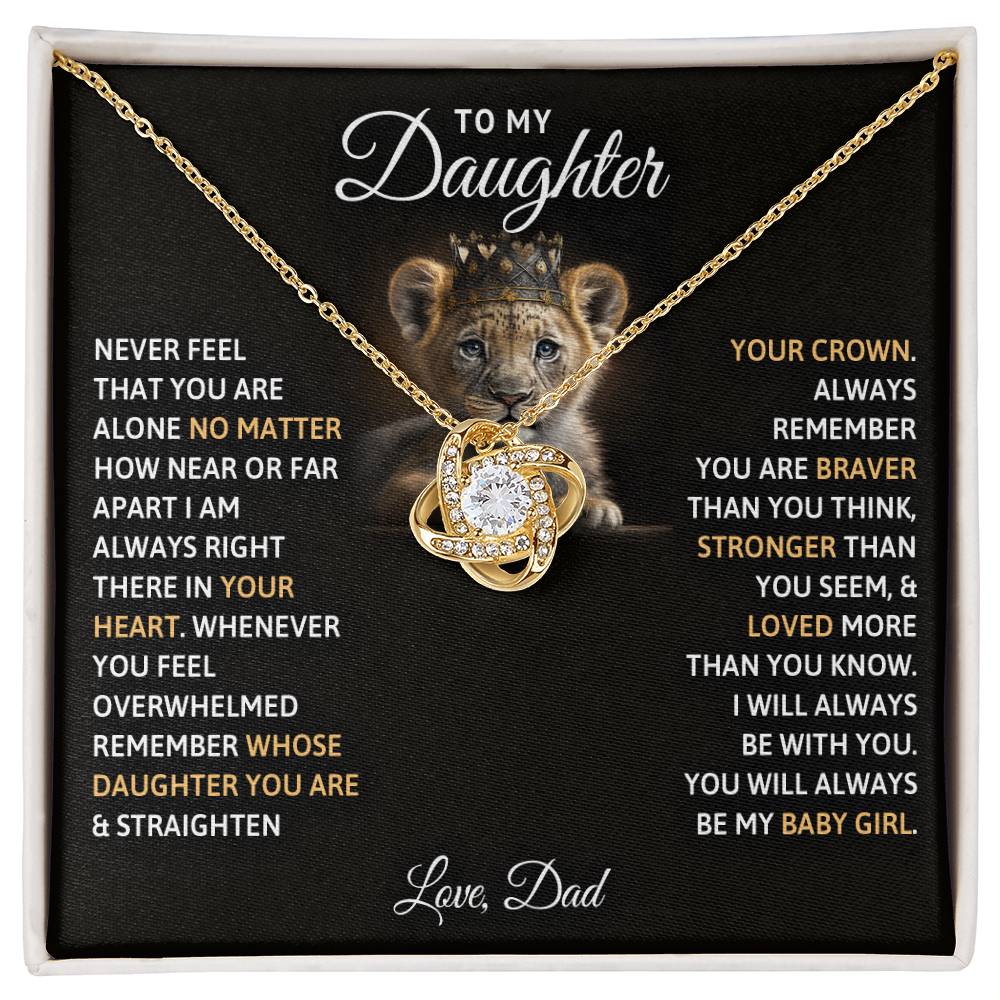 To My Daughter | Love Dad | Love Knot Necklace