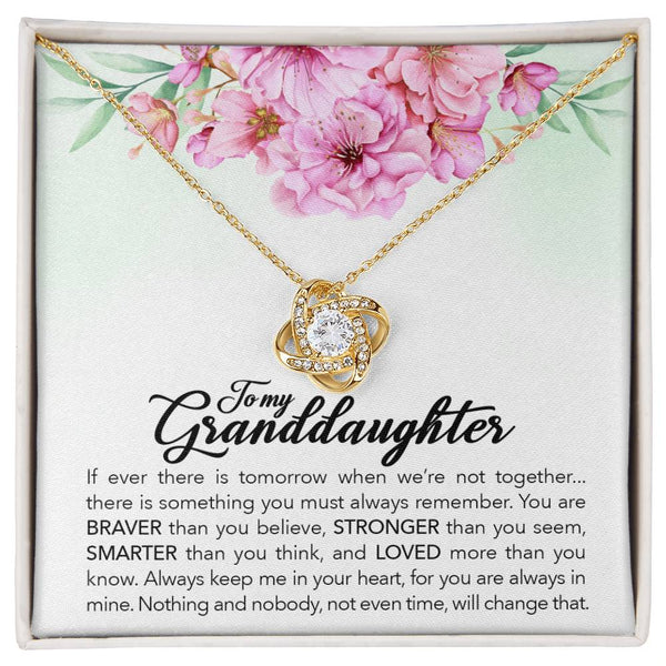 To My Granddaughter | Always Remember | Love Knot Necklace