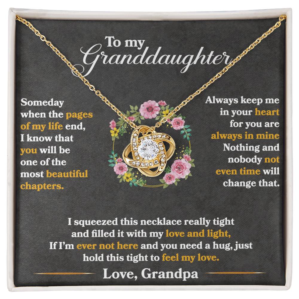 To My Granddaughter | Love Grandpa |Love Knot Necklace