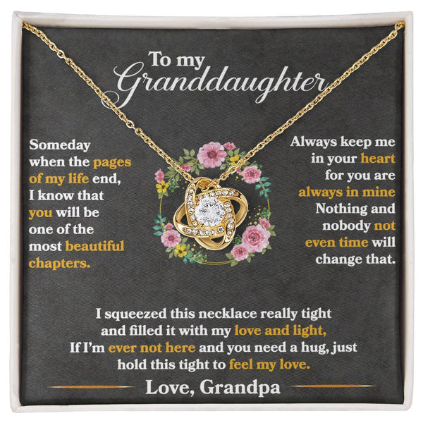 To My Granddaughter | Love Grandpa |Love Knot Necklace