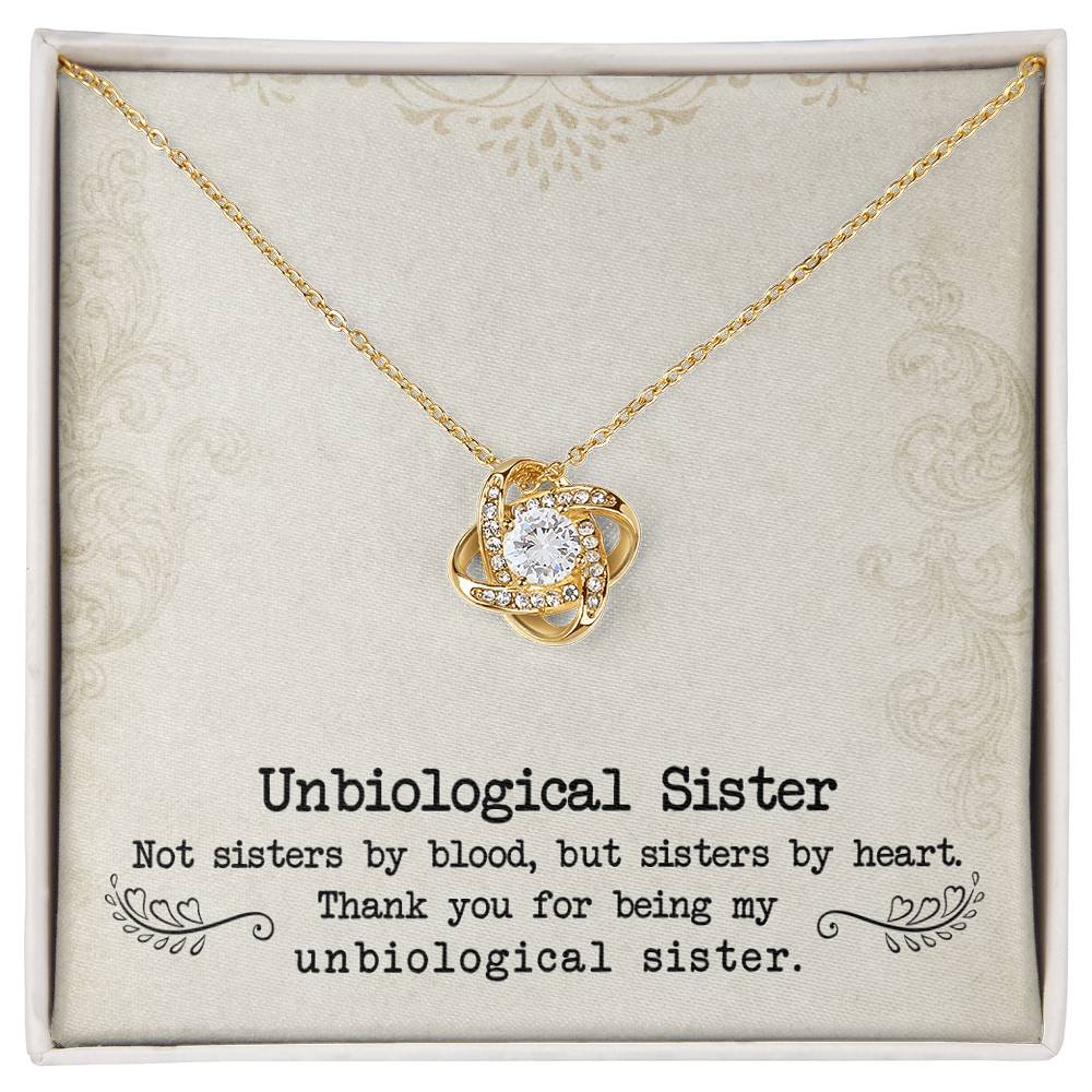 To My Unbiological Sister | Sister By Heart | Love Knot Necklace