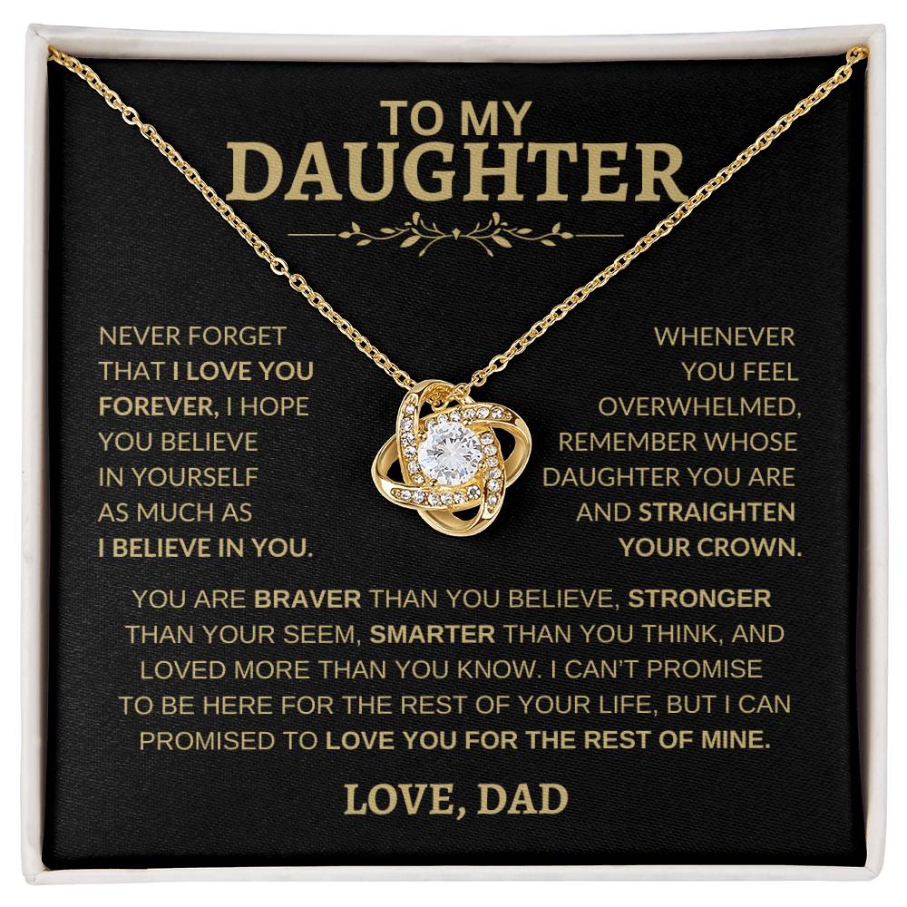 To My Daughter | Never Forget That I Love You | Love Knot Necklace