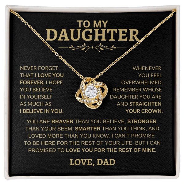 To My Daughter | Never Forget That I Love You | Love Knot Necklace