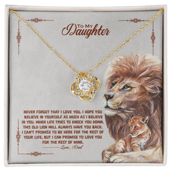 To My Daughter | Love Dad |  Love Knot Necklace