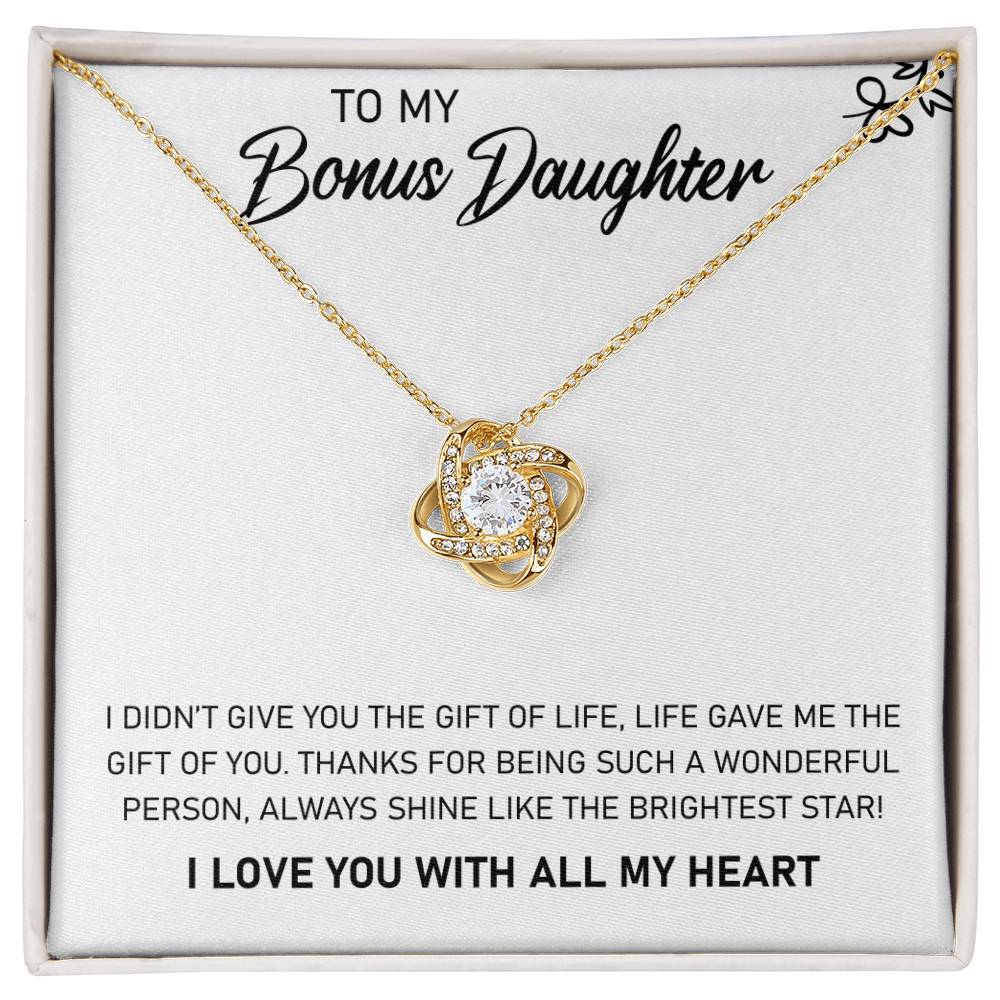 To My Bonus Daughter | Love Knot Necklace