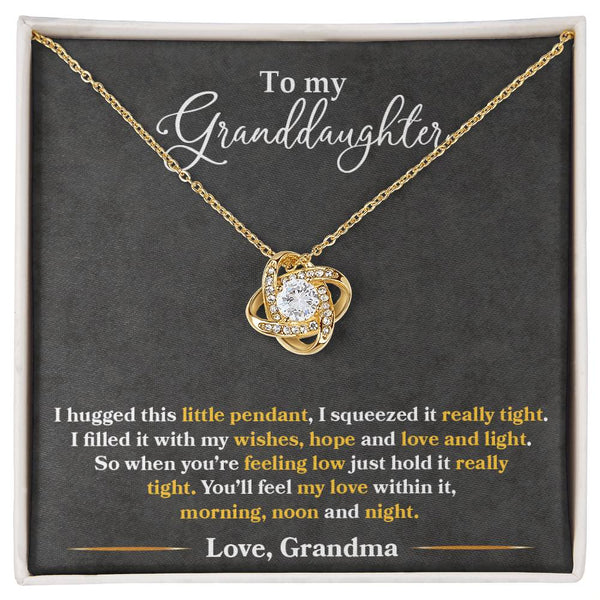 To My Granddaughter | Love Grandma | Love Knot Necklace